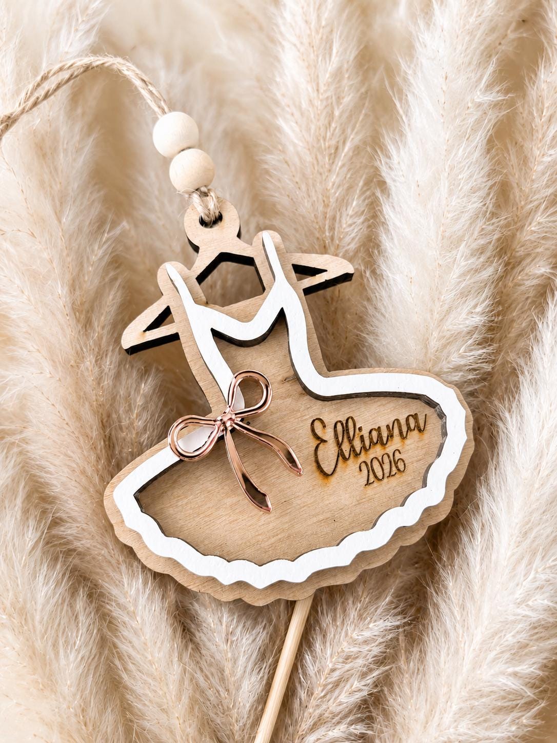 Ballerina Personalized Wood & Acrylic Christmas Ornament