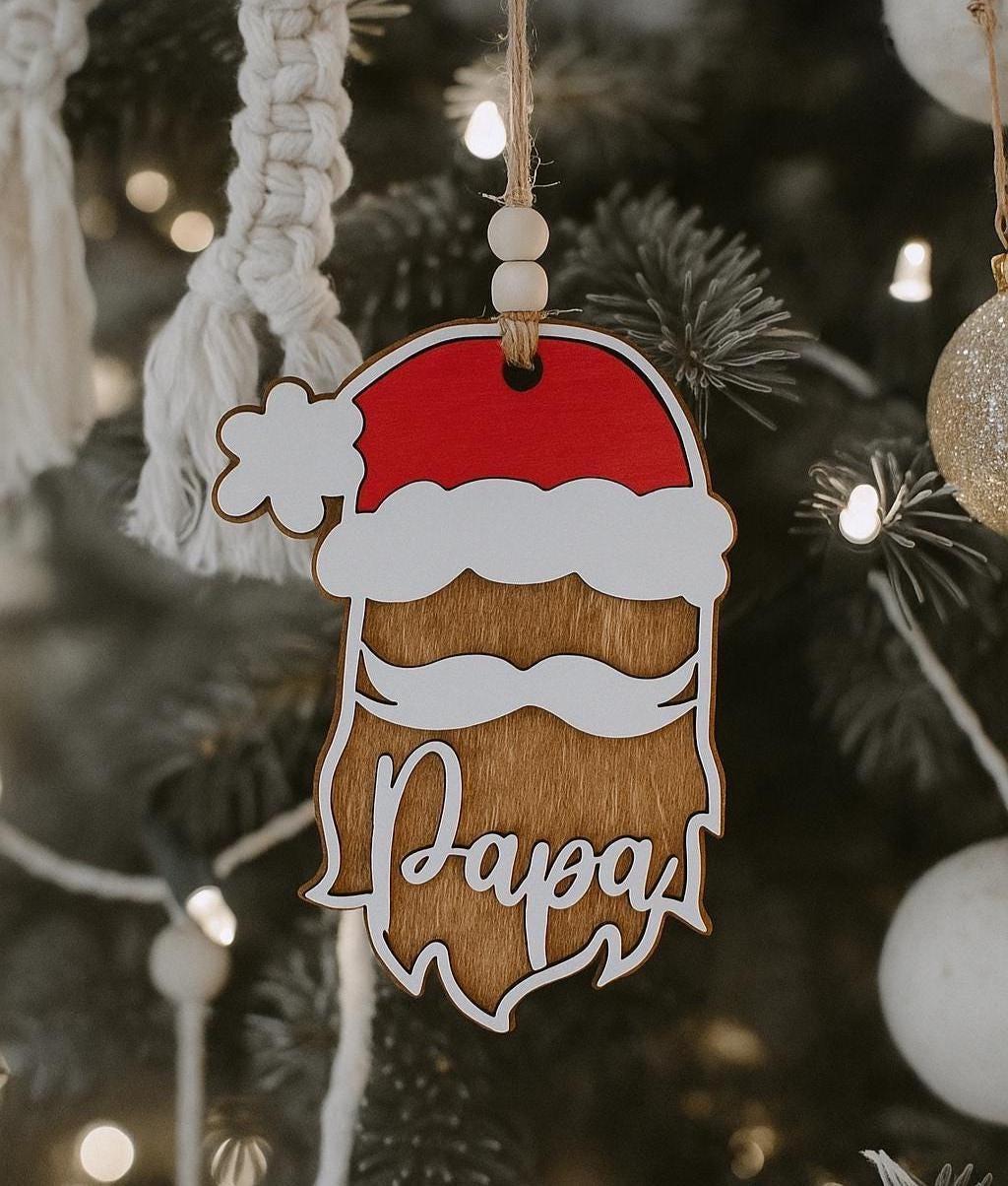 Santa Clause Personalized Wood Christmas Ornament
