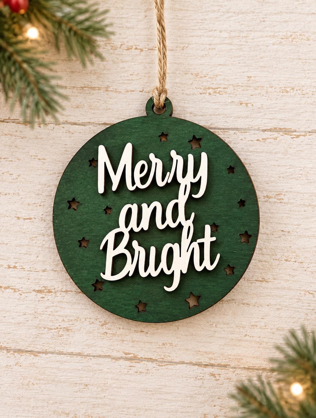 Merry and Bright Christmas Ornament