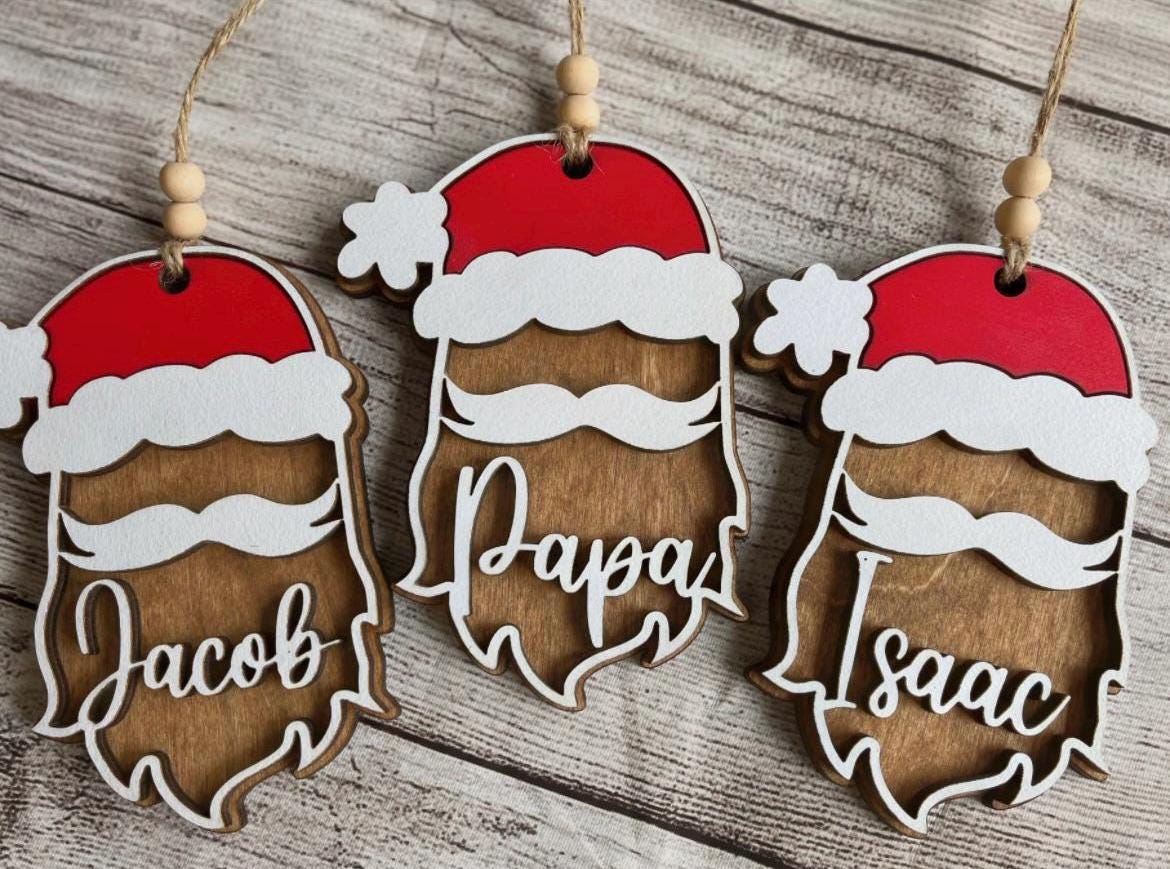 Santa Clause Personalized Wood Christmas Ornament