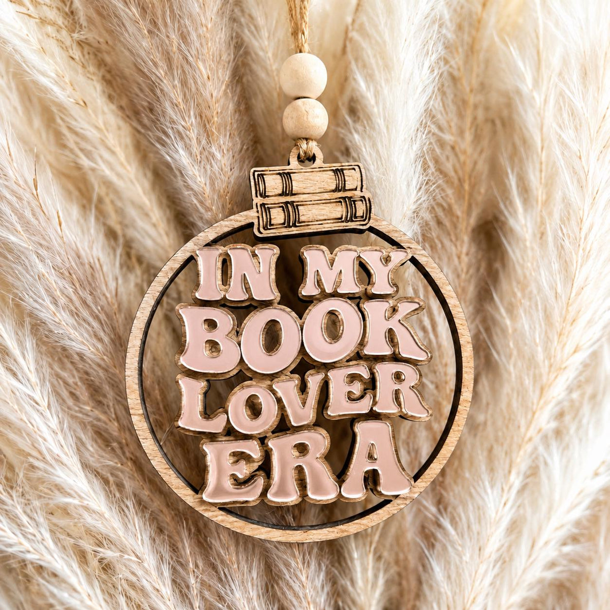 Book Lover Wood and Acrylic Christmas Ornament