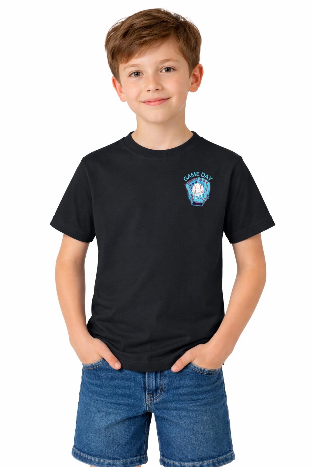 Youth Baseball Shirt β Melting Ice Cream Glove Game Day Tee