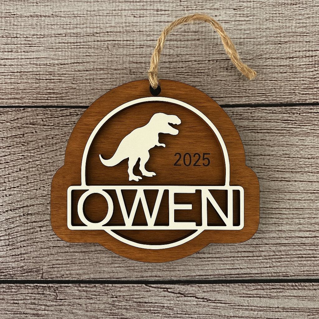 Personalized dinosaur ornament
