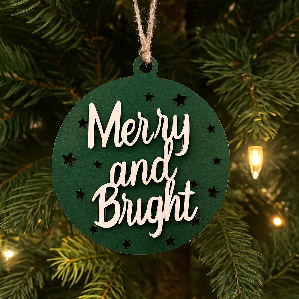 Merry and Bright Christmas Ornament
