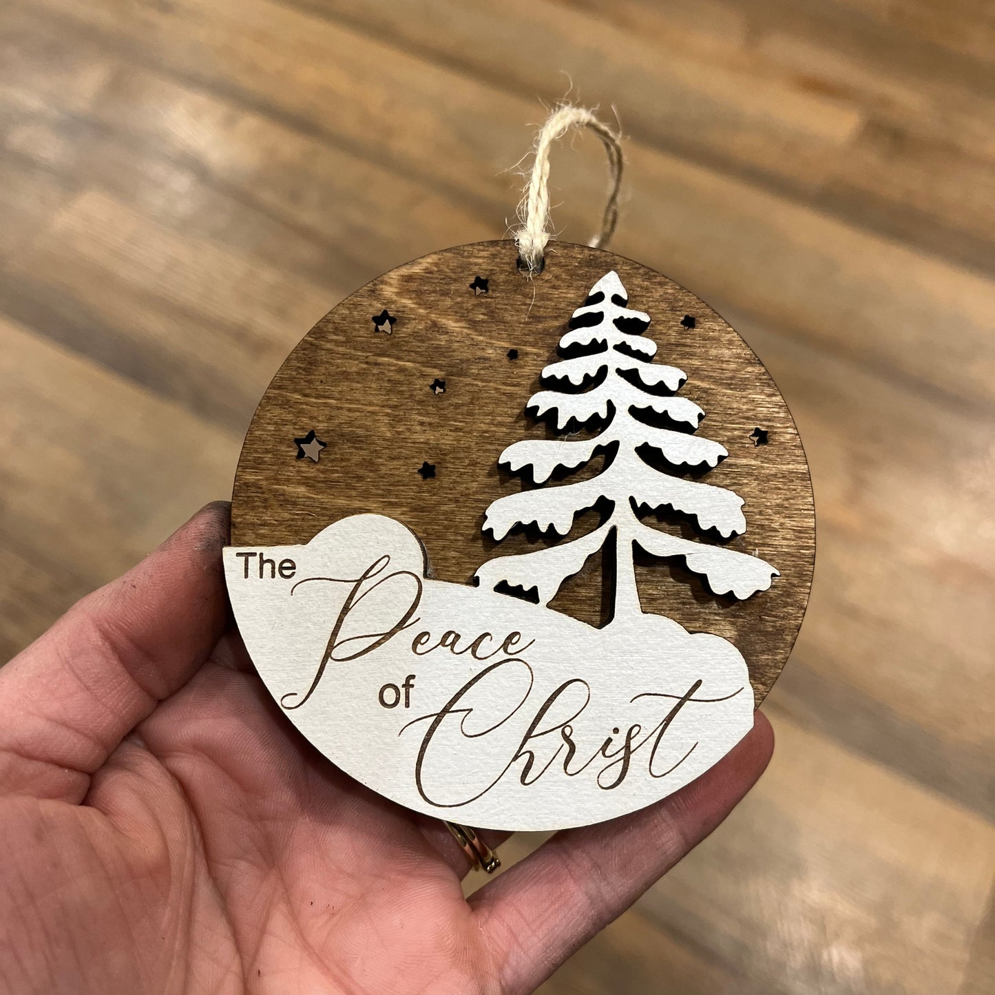 All Is Calm, All Is Bright wood ornament