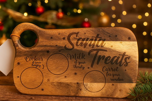 Santa’s Treats Board – Wooden Christmas Eve Platter