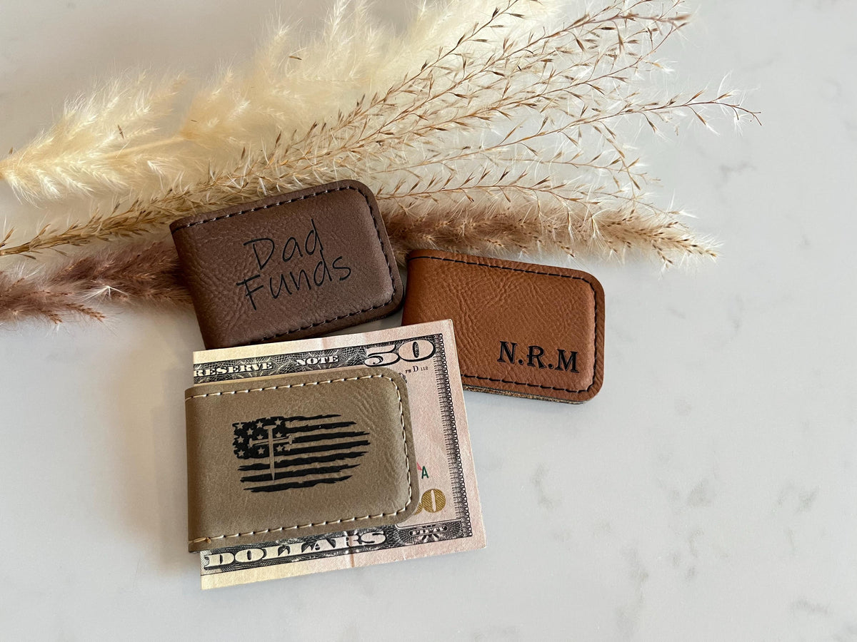 Personalized Leatherette Money Clip