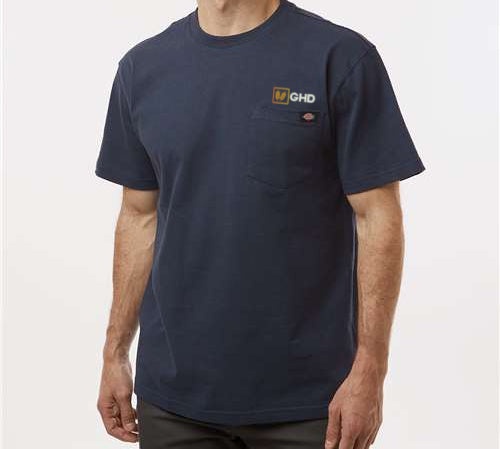 Dickies Men's Embroidered Logo Heavyweight Pocket Tee