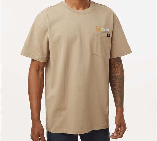 Dickies Men's Embroidered Logo Heavyweight Pocket Tee