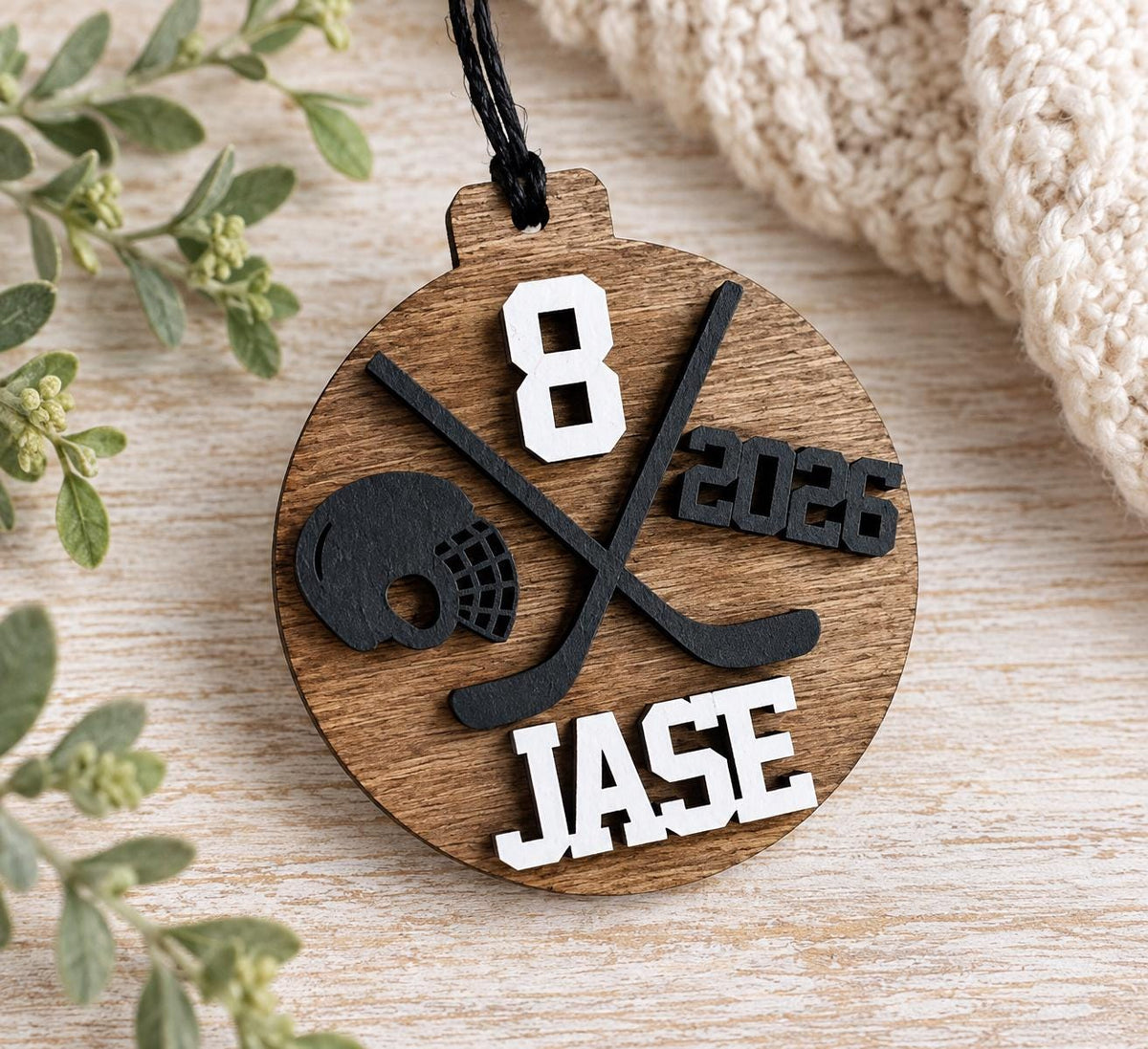 Personalized Hockey Christmas Ornament