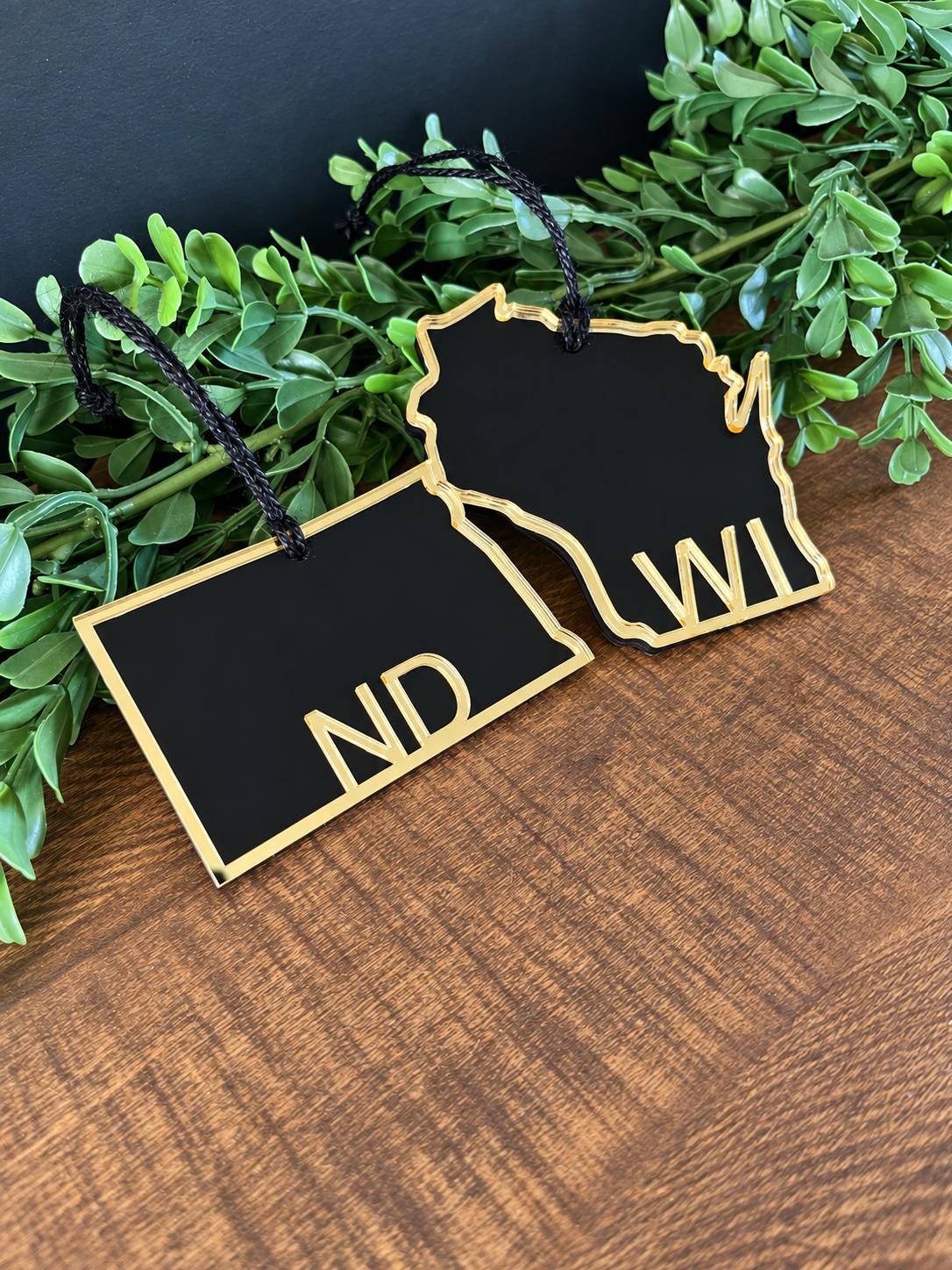 State Personalized Wood & Acrylic Christmas Ornament