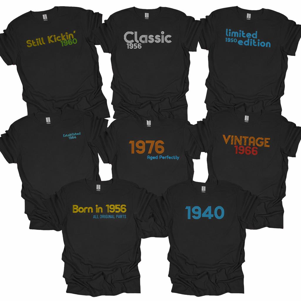 Vintage Birth Year Graphic T-Shirt Classic