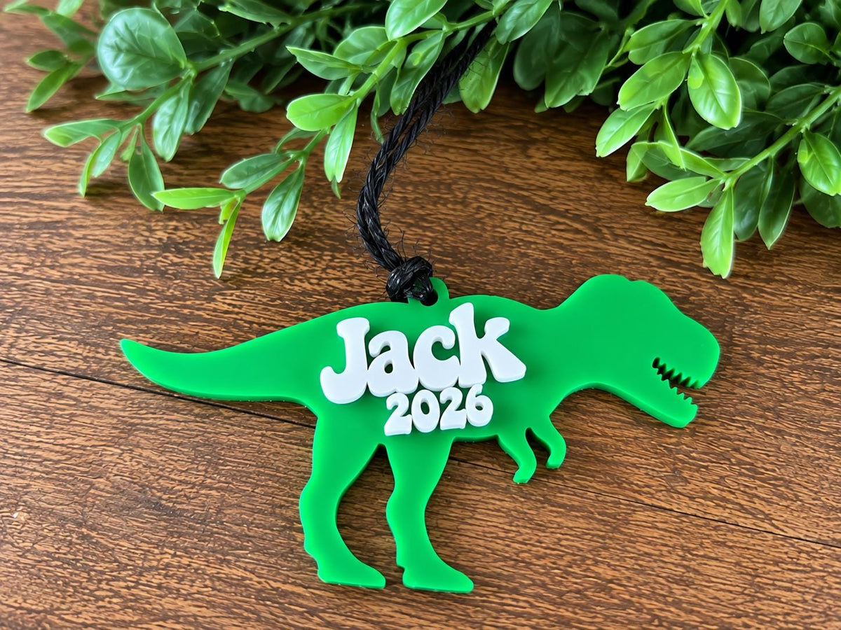 Dinosaur Personalized Acrylic Christmas Ornament
