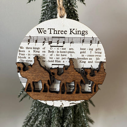 Christmas Ornament – Music Sheet Nativity Scene