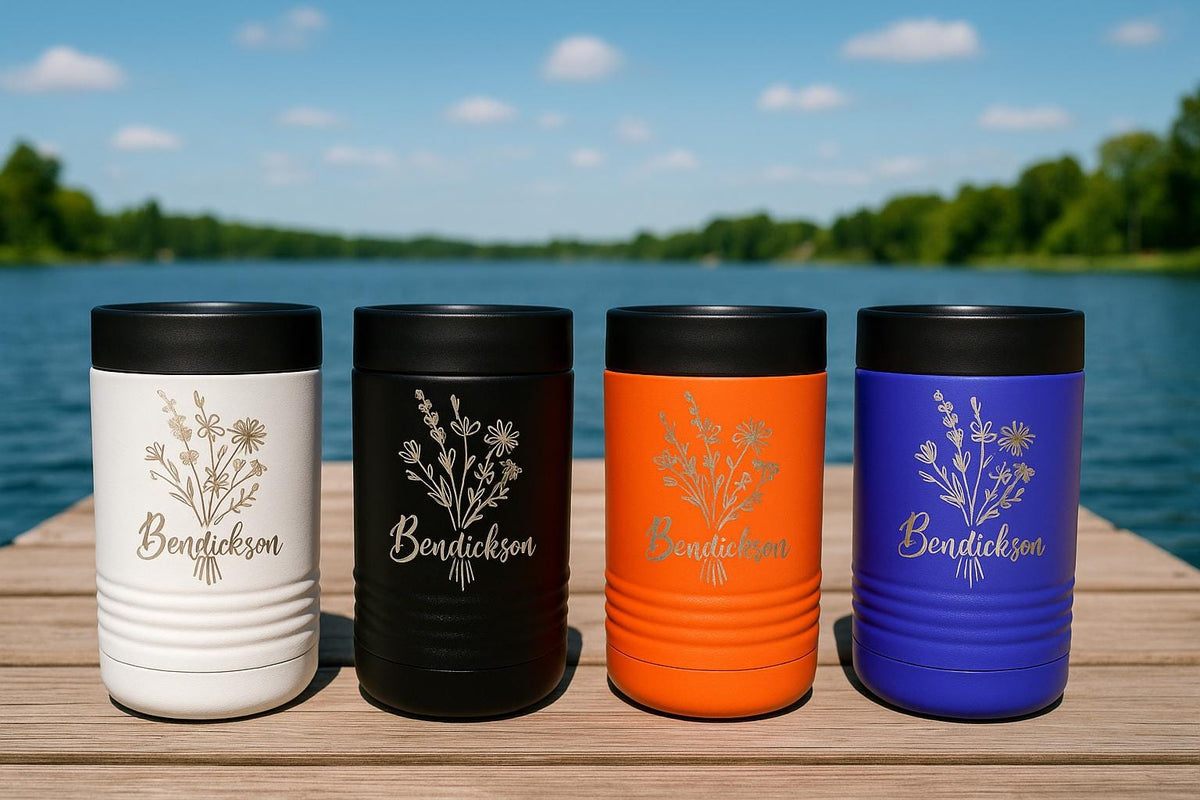 Personalized Laser Engraved Can Cooler – Custom Polar Camel Stainless Steel Gift