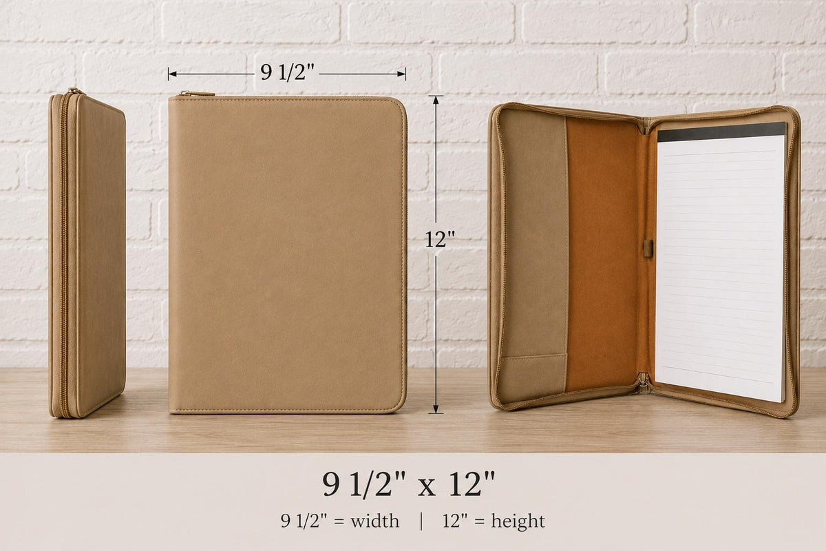 Personalized Zippered Leatherette Portfolio
