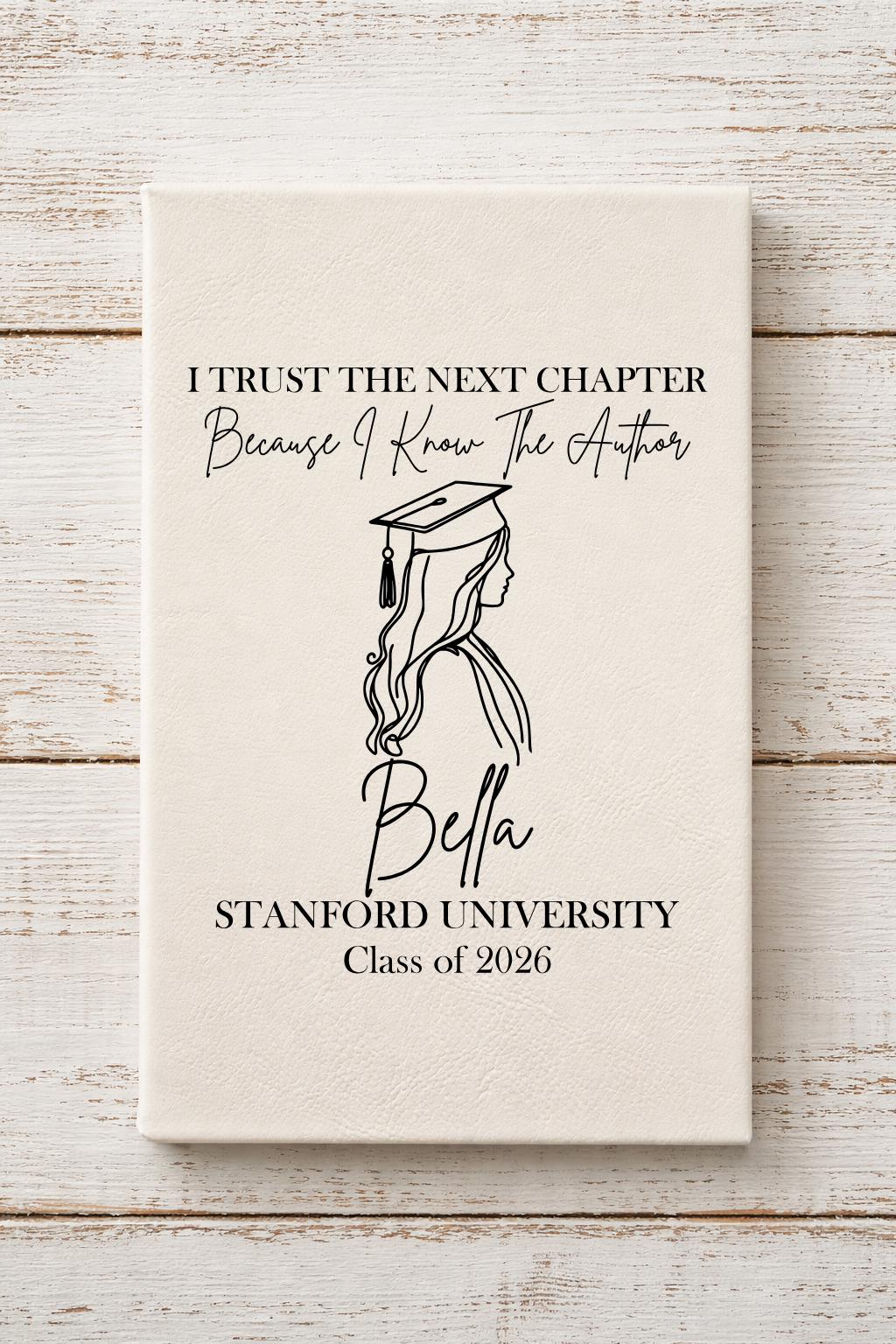 Personalized Graduation Journal | Custom Name, College, Year | Inspirational Quote Keepsake