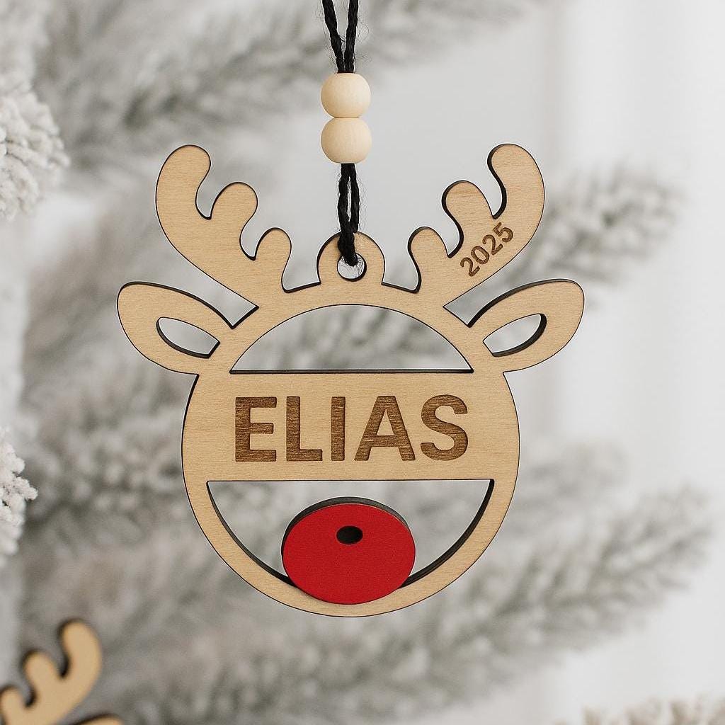 Personalized Reindeer Christmas Ornament