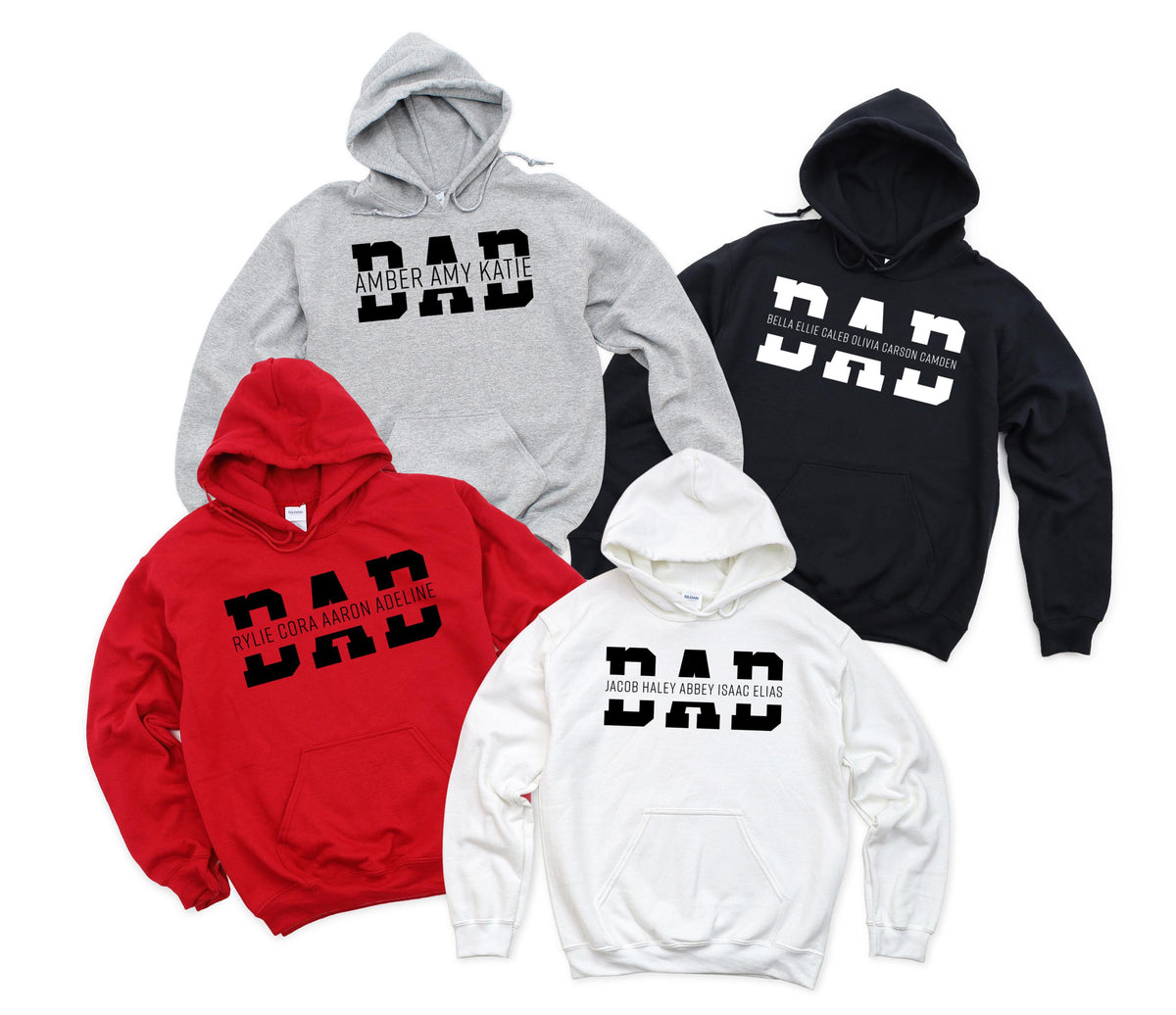 Personalized Dad Hoodie – Custom Names Father's Day Gift