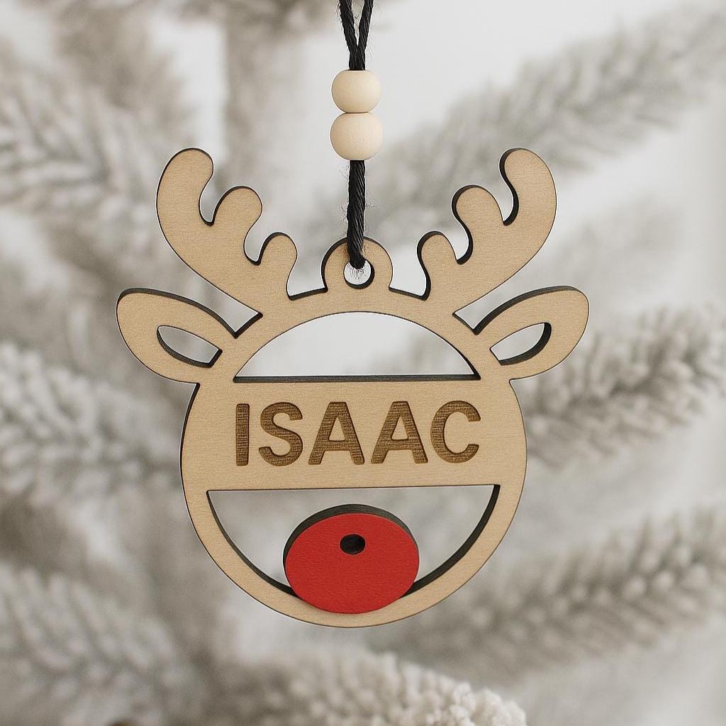 Personalized Reindeer Christmas Ornament