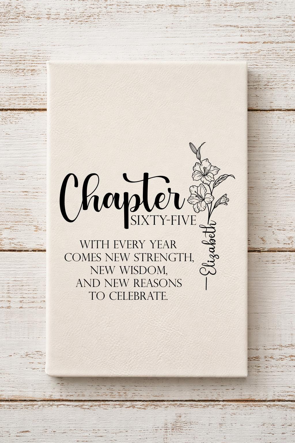 Personalized Leatherette Chapter Journal, Milestone Birthday Gift