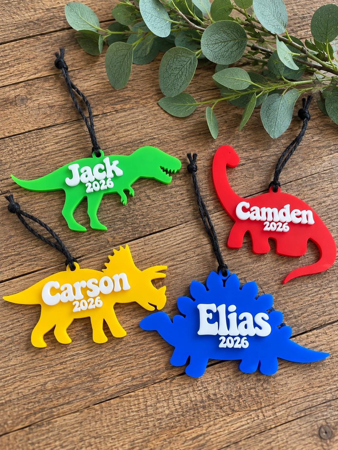 Dinosaur Personalized Acrylic Christmas Ornament