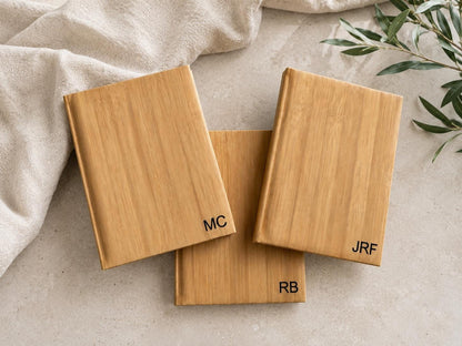 Personalized Bamboo Sketchbook | Custom Initial Journal