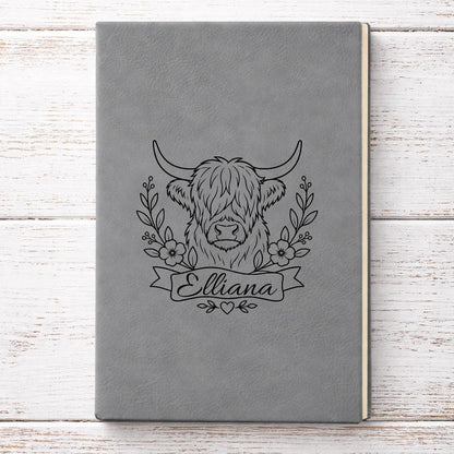 Personalized Highland Cow Sketchbook