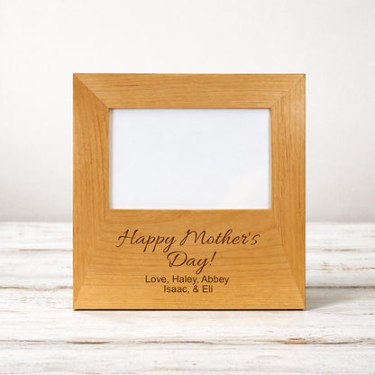 Personalized Engraved Wood Picture Frame | Mother's Day Keepsake