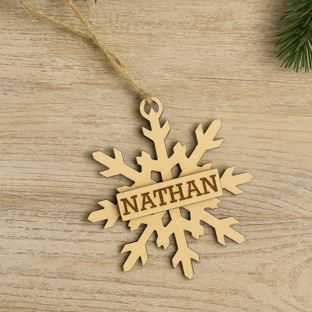 Personalized Wooden Snowflake Ornament
