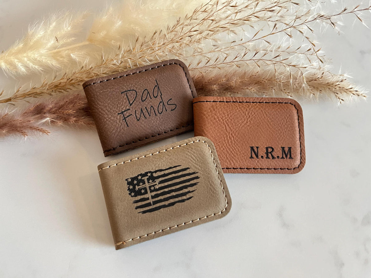 Personalized Leatherette Money Clip
