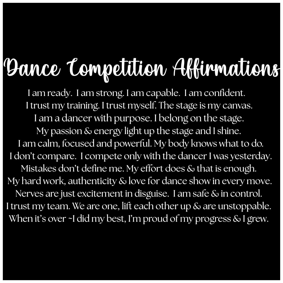 Dance Competition Affirmations Hoodie – Inspirational Dance Sweatshirt for Girls