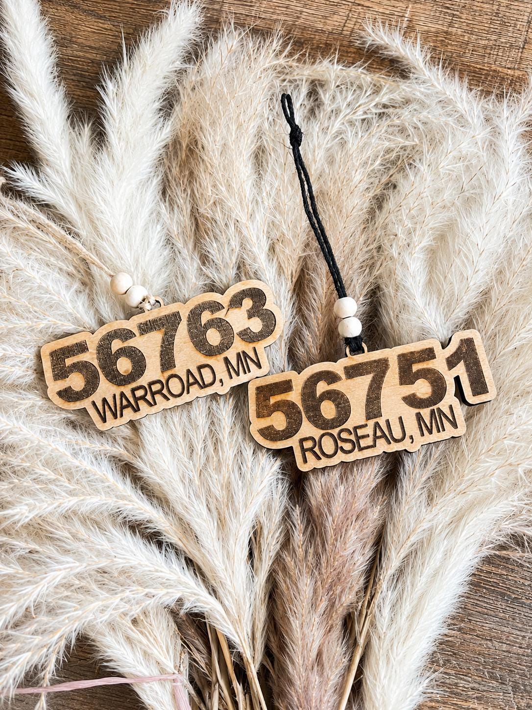 Zip Code Personalized Wood Christmas Ornament