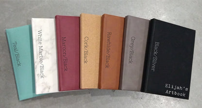 Our Adventure Book Vegan Leather Sketchbook: Custom Engraved, 224 Blank Pages