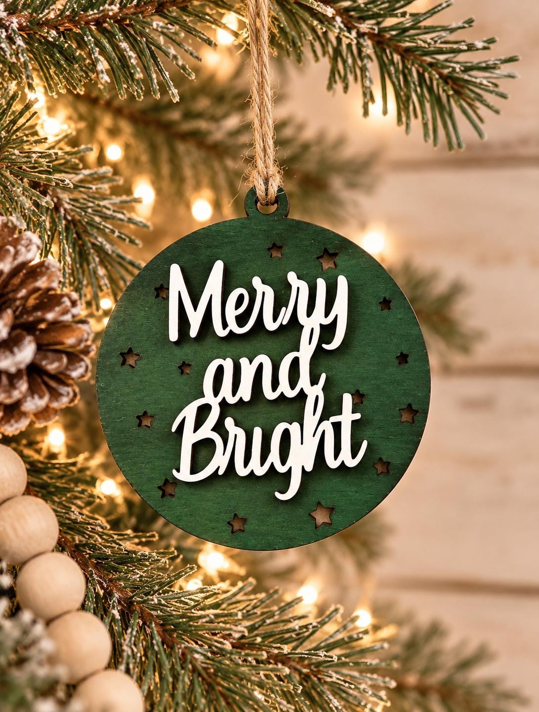 Merry and Bright Christmas Ornament