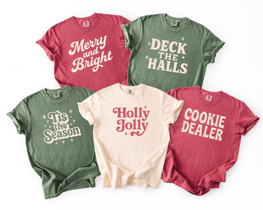 Retro Christmas Graphic Tee | Vintage Holiday Comfort Colors Shirt
