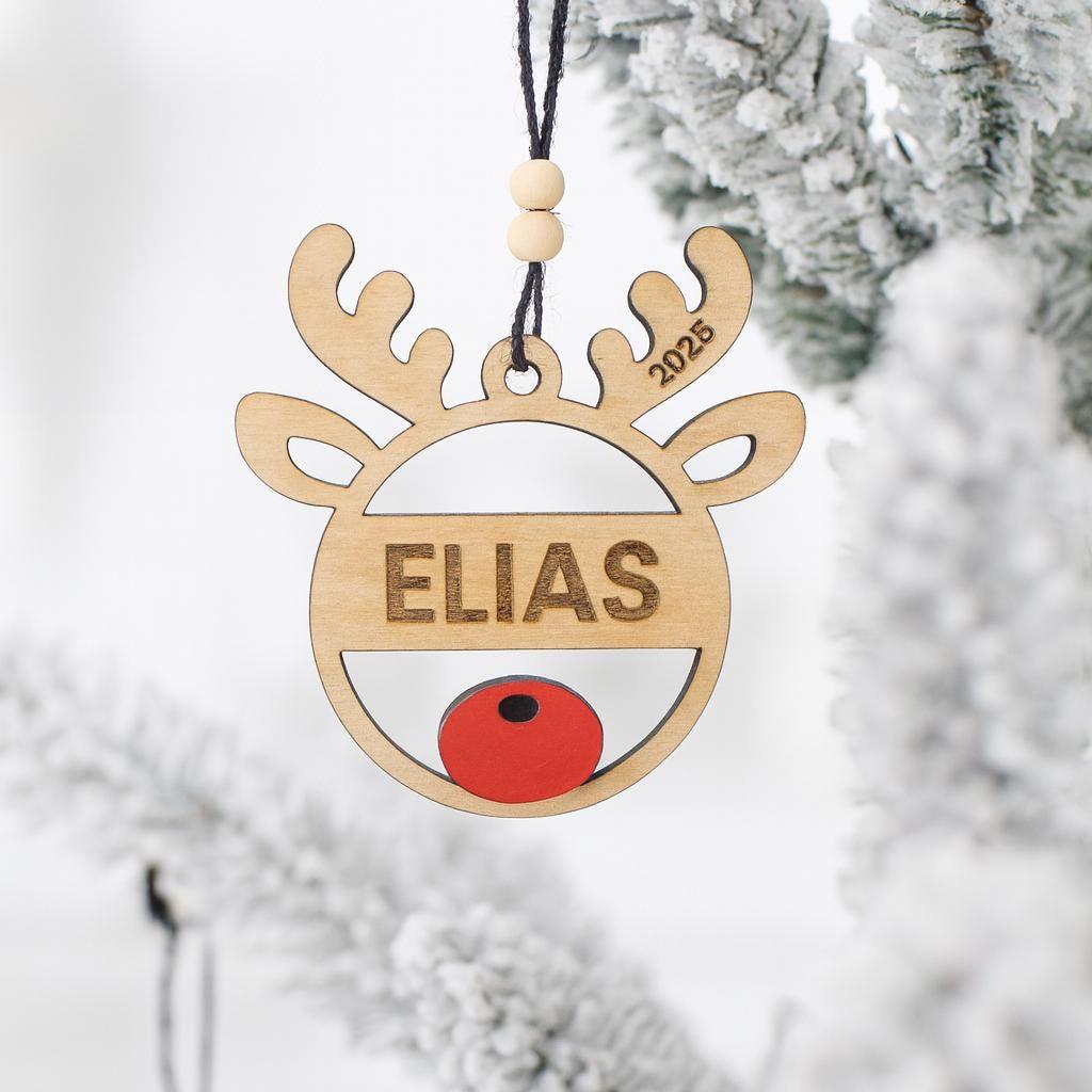 Personalized Reindeer Christmas Ornament