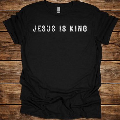 Jesus Is King Distressed Christian Graphic Tee | Unisex Faith Apparel