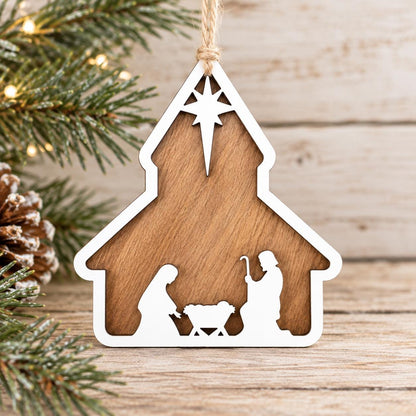Nativity, Noel, & Silent Night Wood Christmas Ornaments