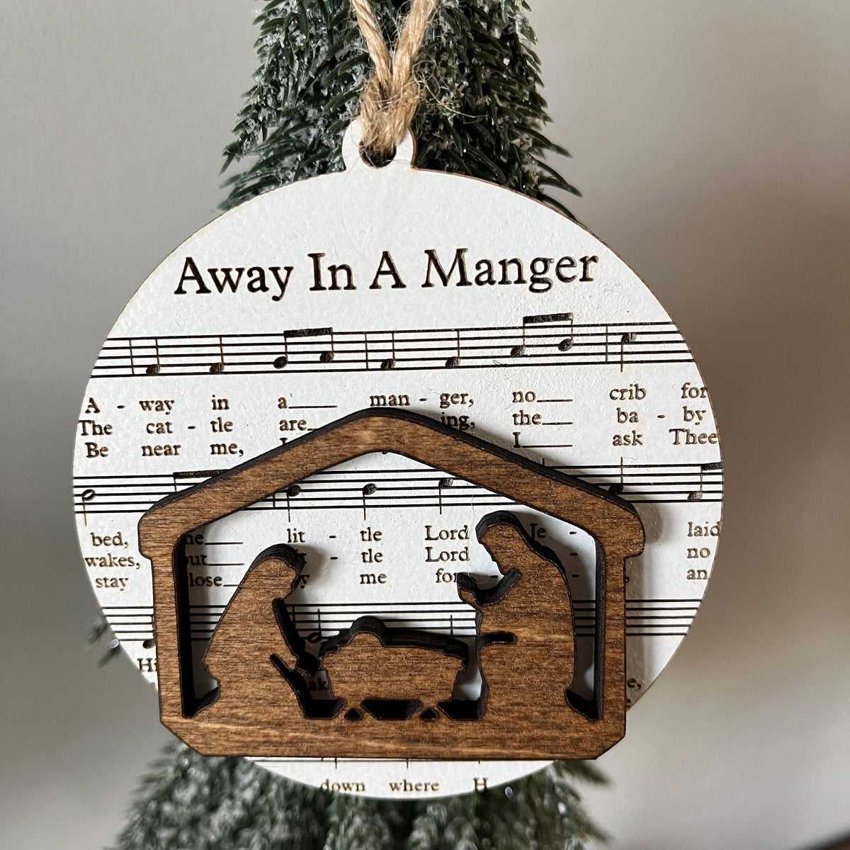 Christmas Ornament – Music Sheet Nativity Scene