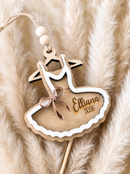 Ballerina Personalized Wood & Acrylic Christmas Ornament