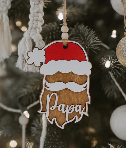 Santa Clause Personalized Wood Christmas Ornament