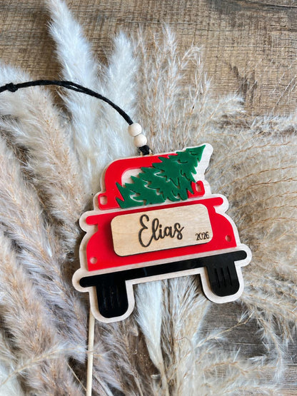 Personalized Christmas Truck Ornament