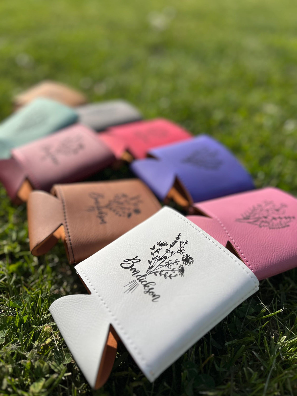 Personalized Leatherette Can Cooler – Engraved Beer Holder