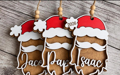 Santa Clause Personalized Wood Christmas Ornament