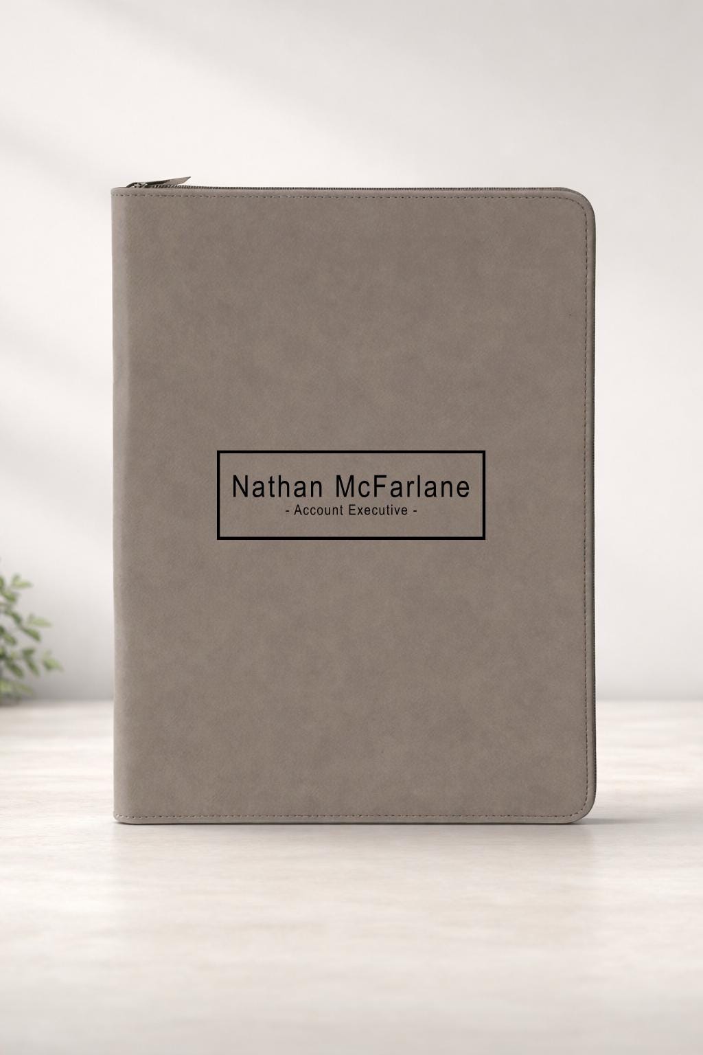 Personalized Zippered Leatherette Portfolio