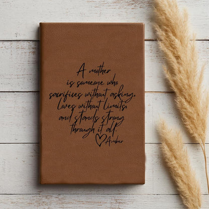 Engraved Leatherette Christian Journal Scripture Notebook For Moms