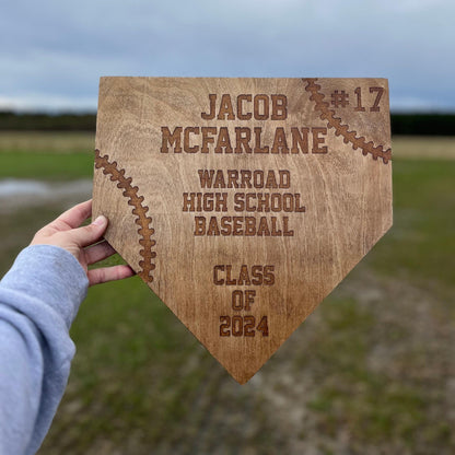 Laser Engraved Solid Wood Sports Plaques – Baseball, Basketball, Hockey Player Gifts