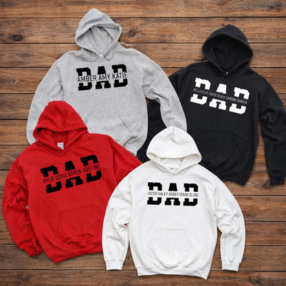 Personalized Dad Hoodie – Custom Names Father's Day Gift