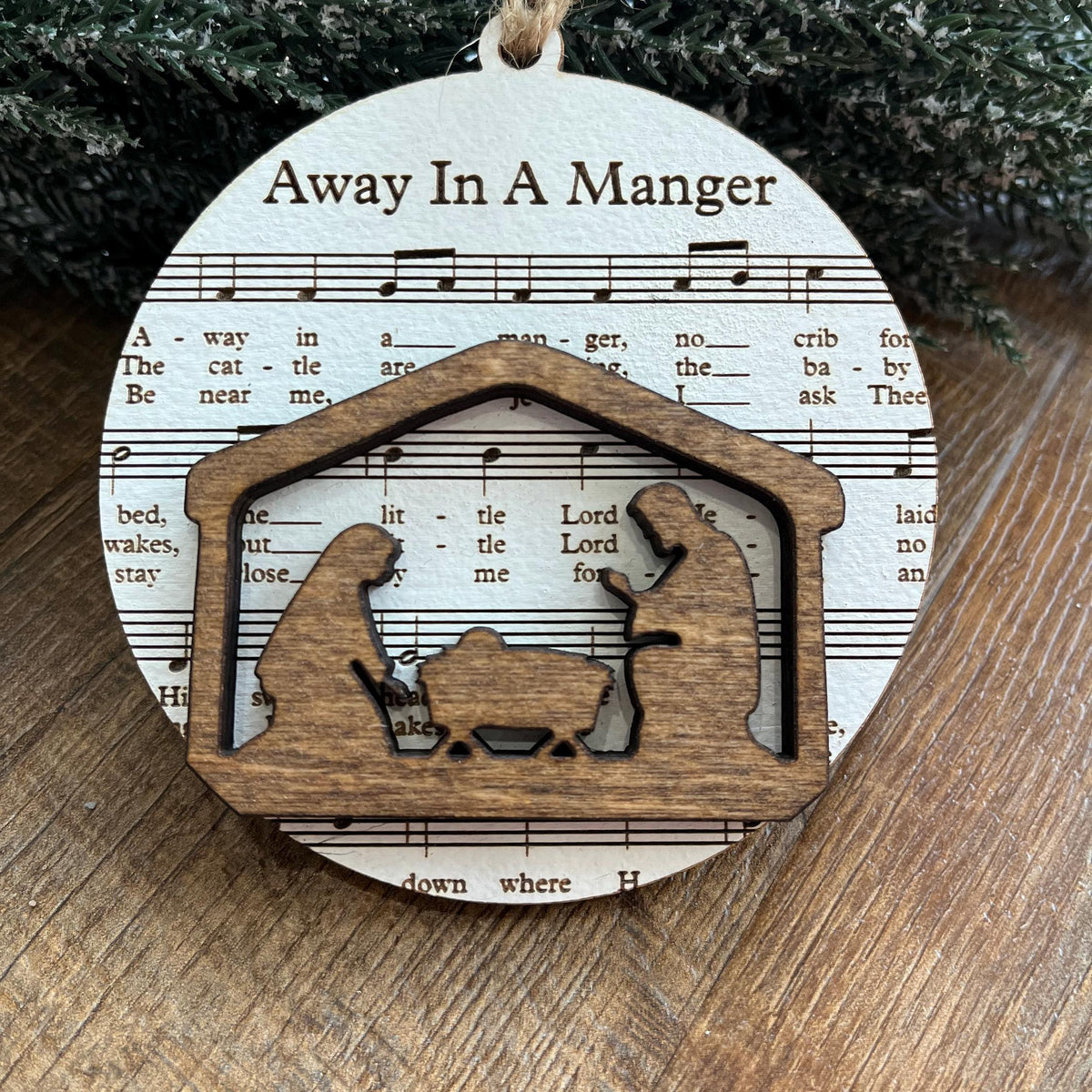 Christmas Ornament – Music Sheet Nativity Scene